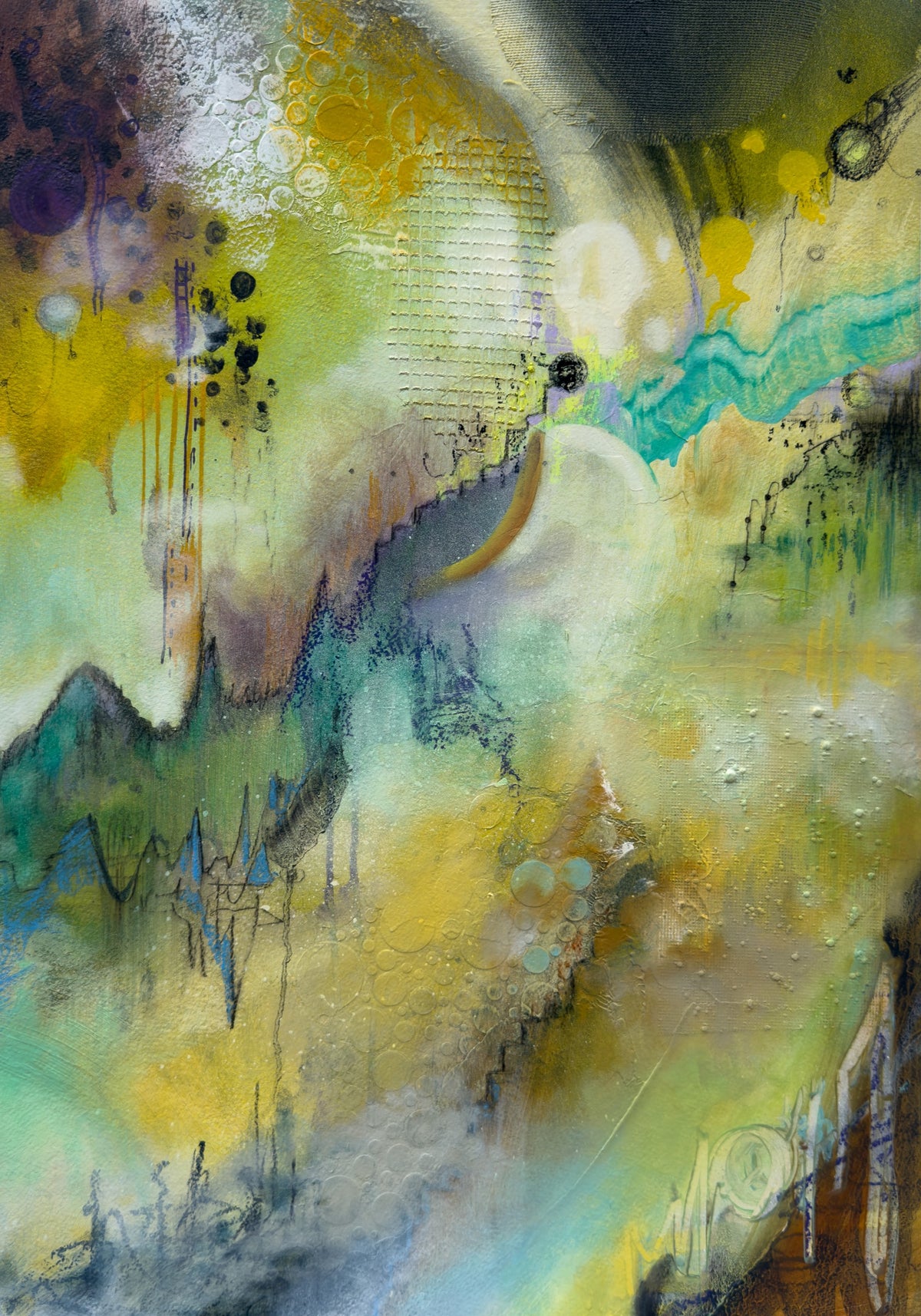 Cosmic Walk - original mixed media oil painting by Ishi Wild